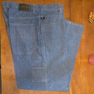 Tommy Hilfiger Blue Herringbone Denim Carpenter